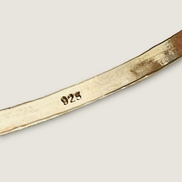 Silver .925 Bangle Bracelet stamped with 2 dangling ball charms - Picture 6 of 10